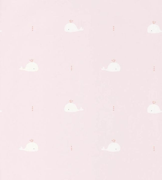 Whale Nursery Wallpaper - Pink