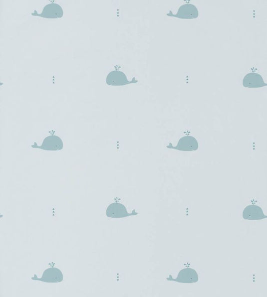 Whale Nursery Wallpaper - Blue