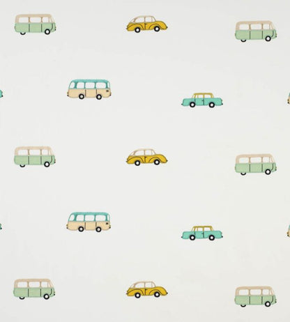 Broderie Vintage Cars Nursery Fabric - Green