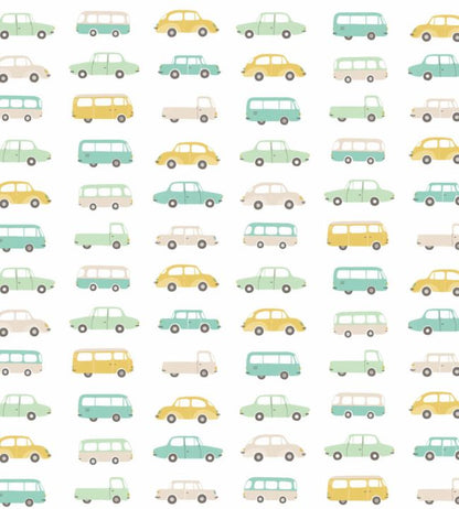 Vintage Cars Nursery Fabric - Multicolor