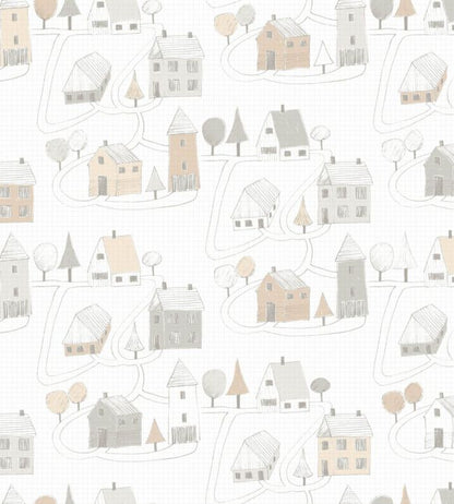 Small Village Nursery Fabric - Gray
