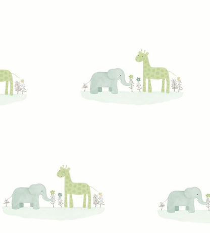 Mauris & Candice Nursery Wallpaper - Green