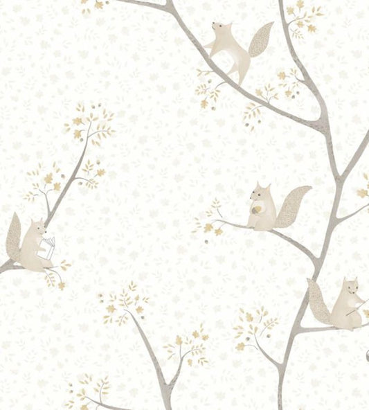 Oscar Nursery Wallpaper - Silver