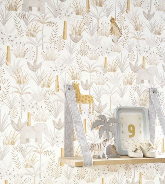 Leon Nursery Room Wallpaper - Gray