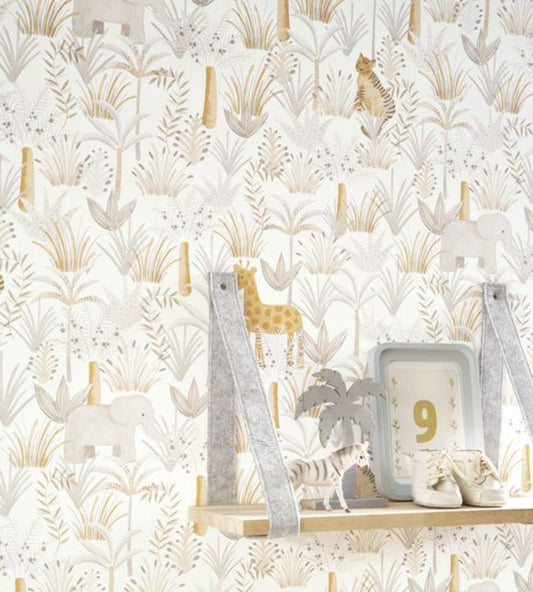 Leon Nursery Room Wallpaper - Gray