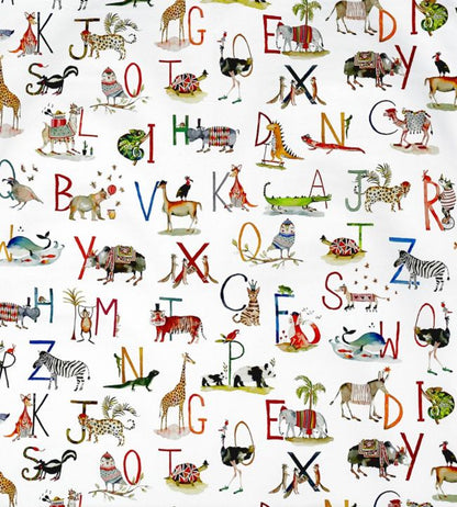 Animal Alphabet Nursery Fabric - Pink