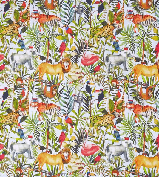King of the Jungle Nursery Fabric - Green