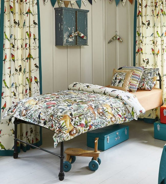King of the Jungle Nursery Room Fabric - Green