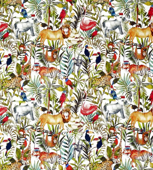 King of the Jungle Nursery Fabric - Multicolor