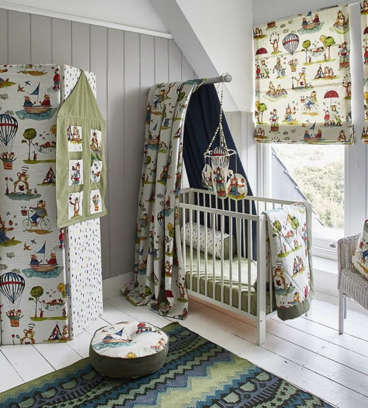Little Bear Nursery Room Fabric - Multicolor