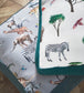 Animal Kingdom Nursery Room Fabric - Gray