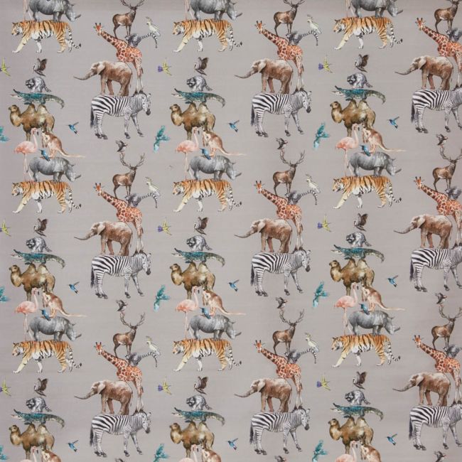 Animal Kingdom Nursery Fabric - Gray