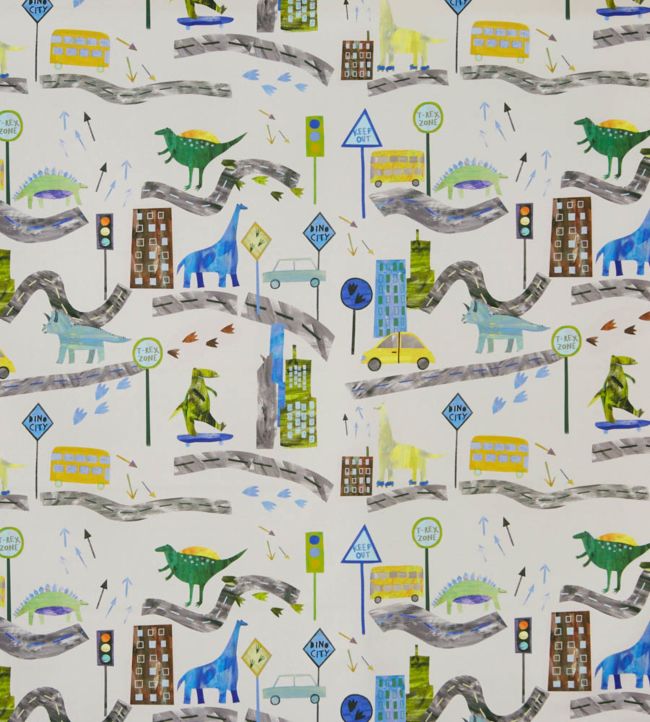 Dino City Nursery Fabric - Green