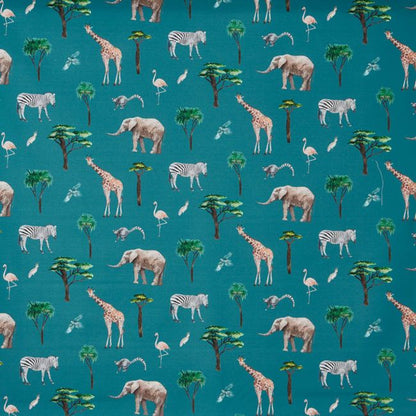 On Safari Nursery Fabric - Blue