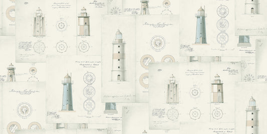 Lighthouse Nursery Wallpaper - Pink