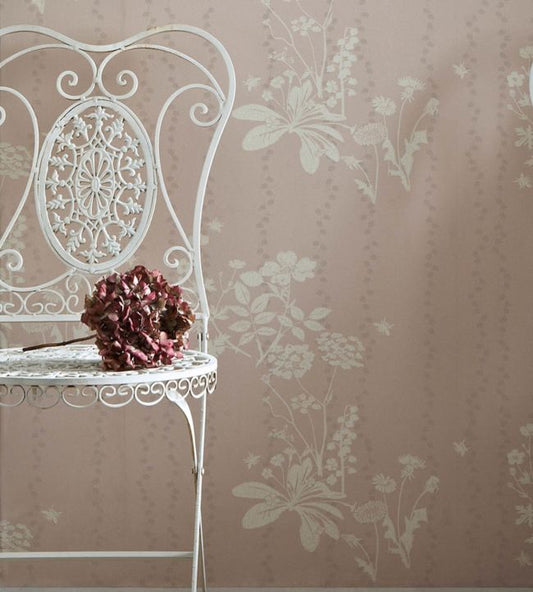 Wild Meadow Nursery Room Wallpaper - Pink