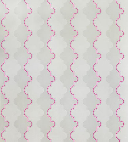 Jigsaw Stripe Nursery Wallpaper - Pink