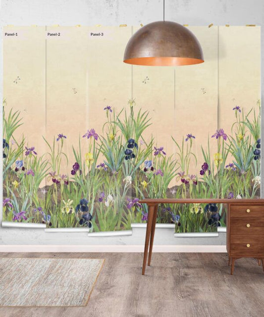 Iris Garden Nursery Small Mural - Green