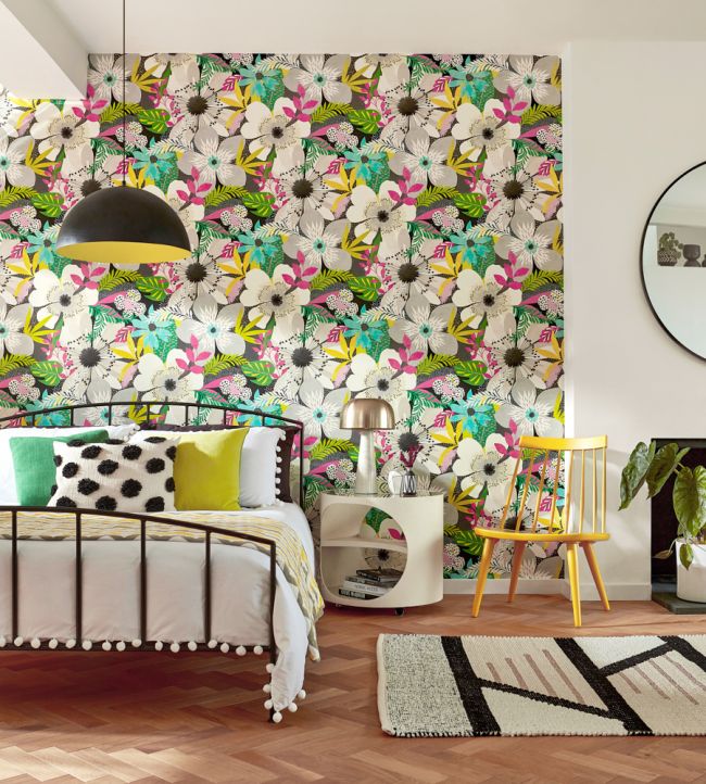 Floral Riot Nursery Room Wallpaper - Multicolor