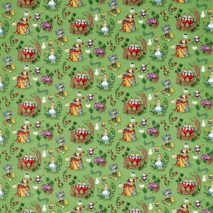 Alice In Wonderland Gumball Green Fabric