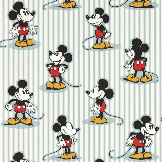 Mickey Stripe Sea Salt Wallpaper