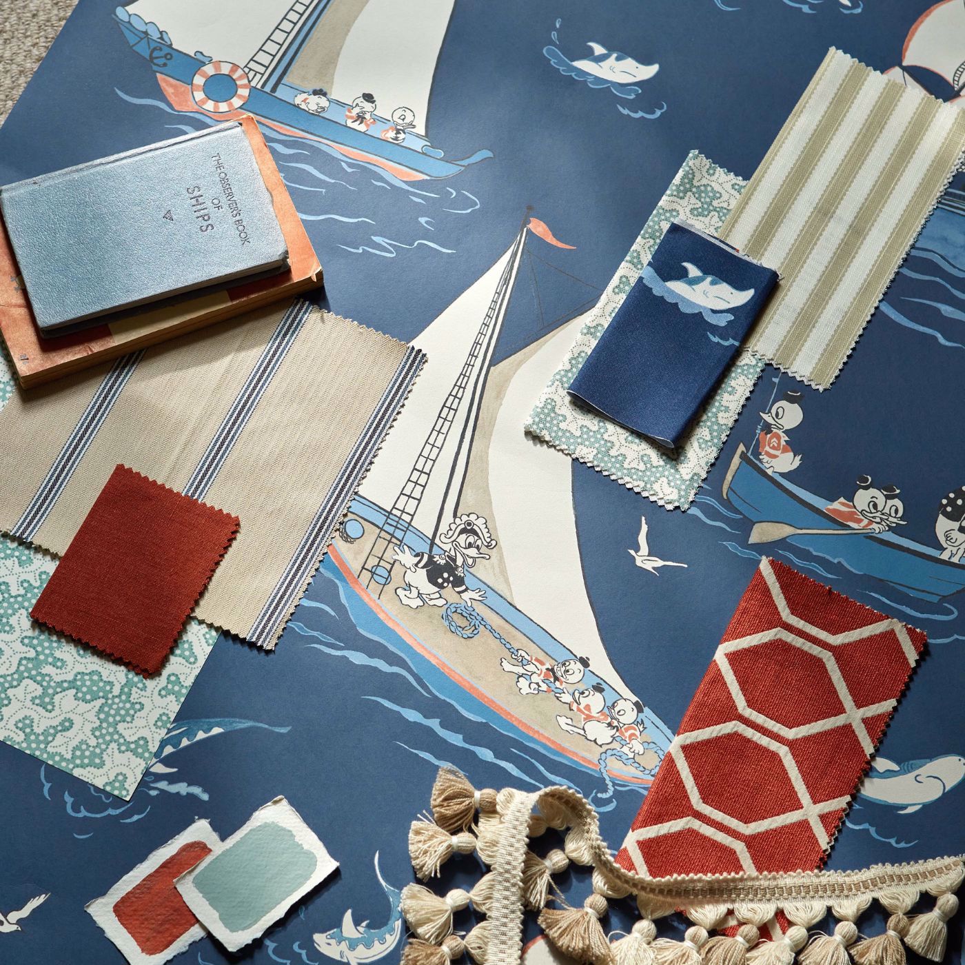 Donald Nautical Night Fishing Room Wallpaper