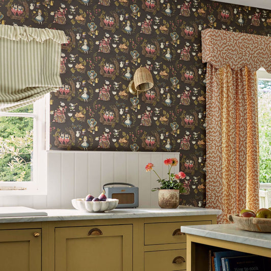 Alice In Wonderland Chocolate Room Wallpaper