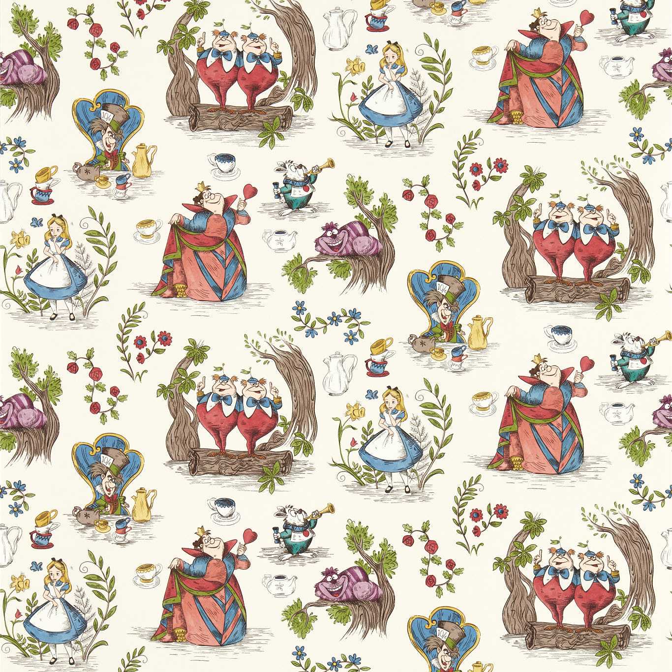 Alice In Wonderland Hundreds & Thousands Wallpaper