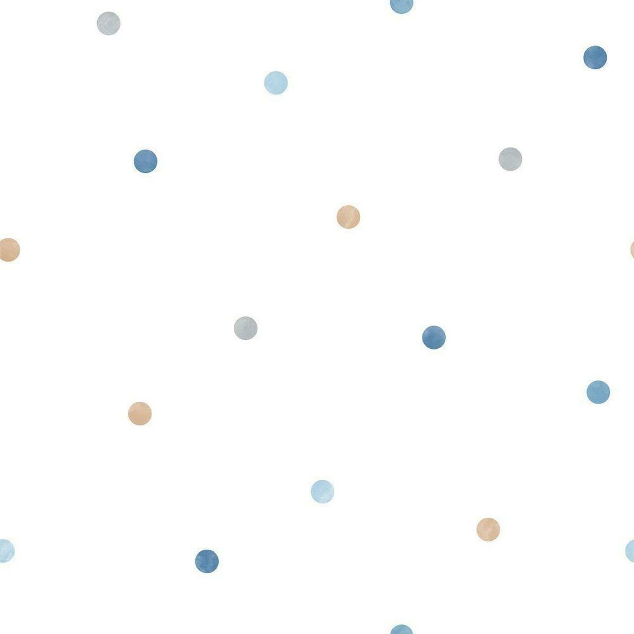 Just 4 Kids 2 Dot Nursery Wallpaper - Blue