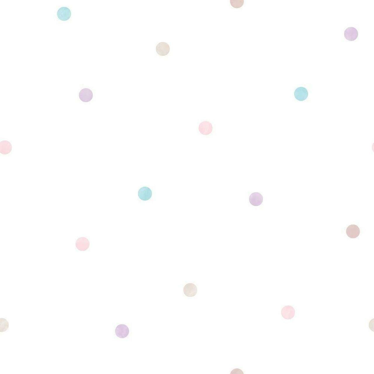 Just 4 Kids 2 Dot Nursery Wallpaper - Pink