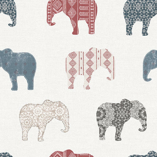 Just 4 Kids 2 Elephant Nursery Wallpaper - Multicolor