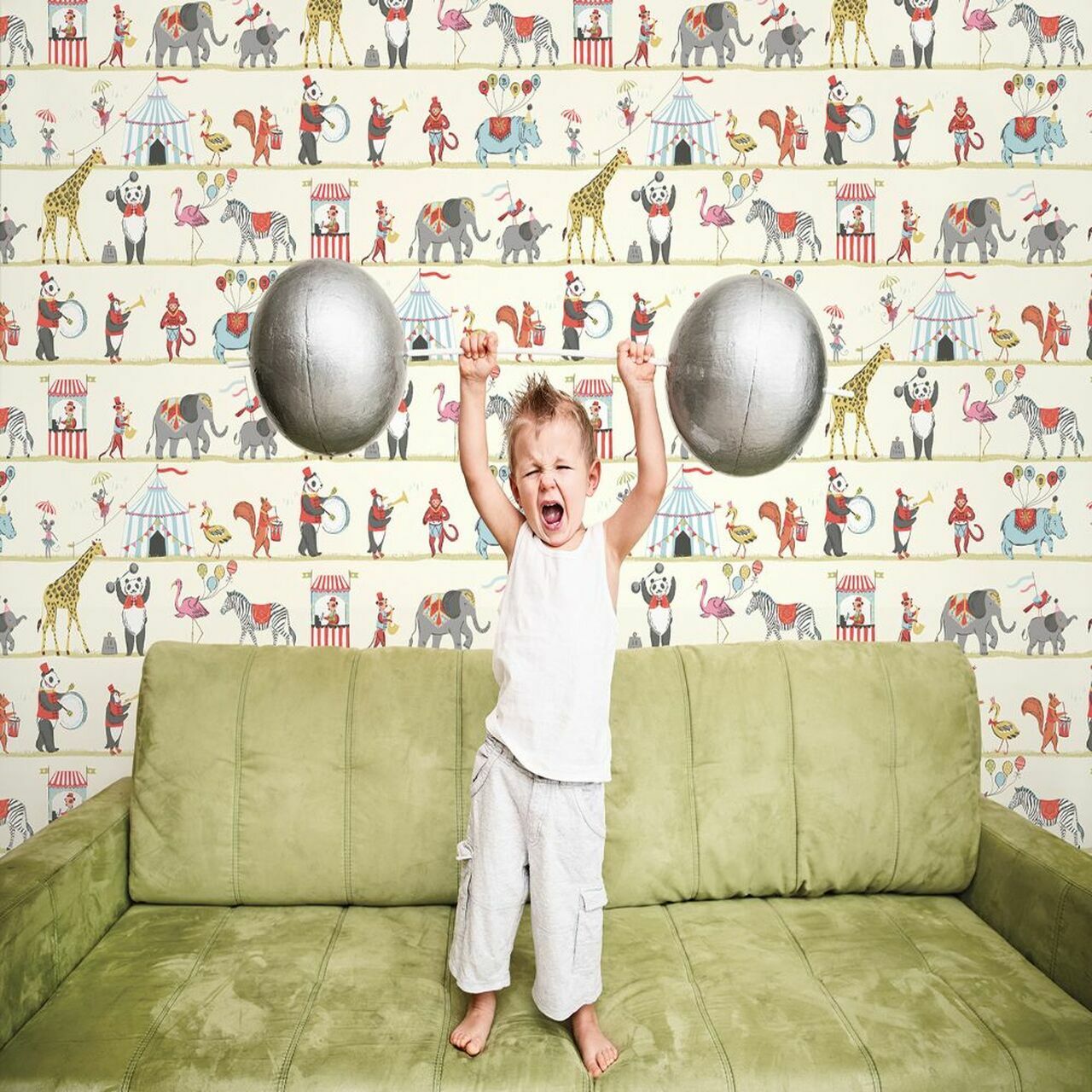 Just 4 Kids 2 Circus Nursery Room Wallpaper - Sand