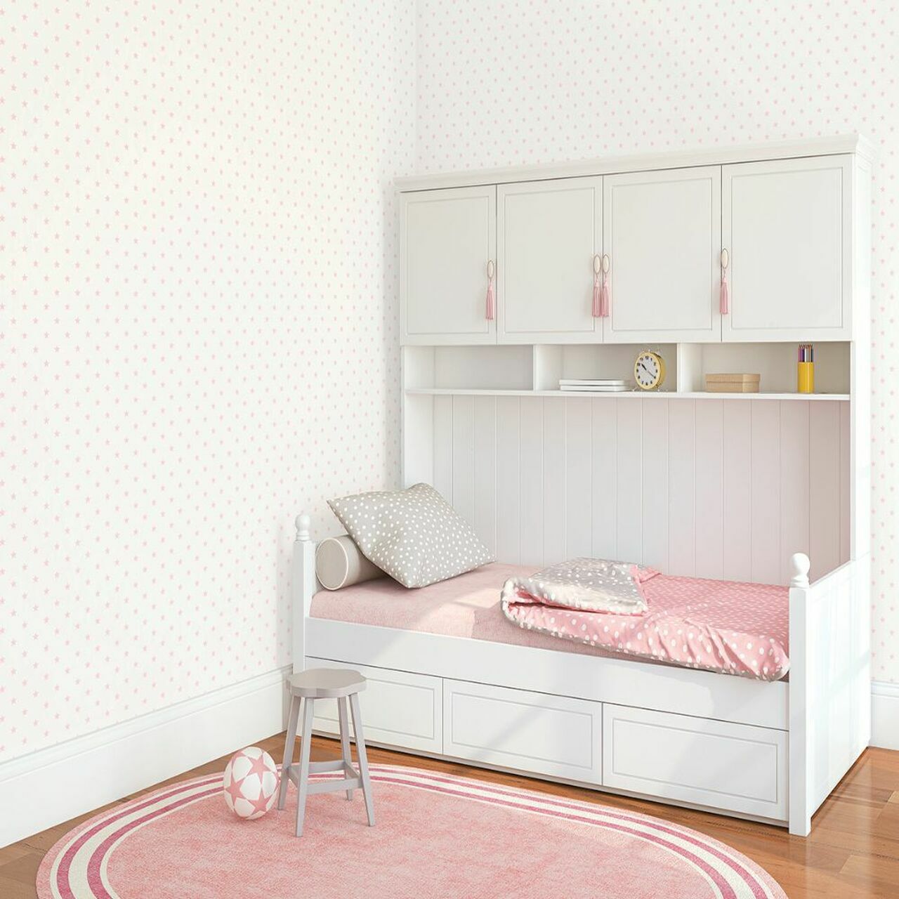Just 4 Kids 2 Star Nursery Room Wallpaper - Gray