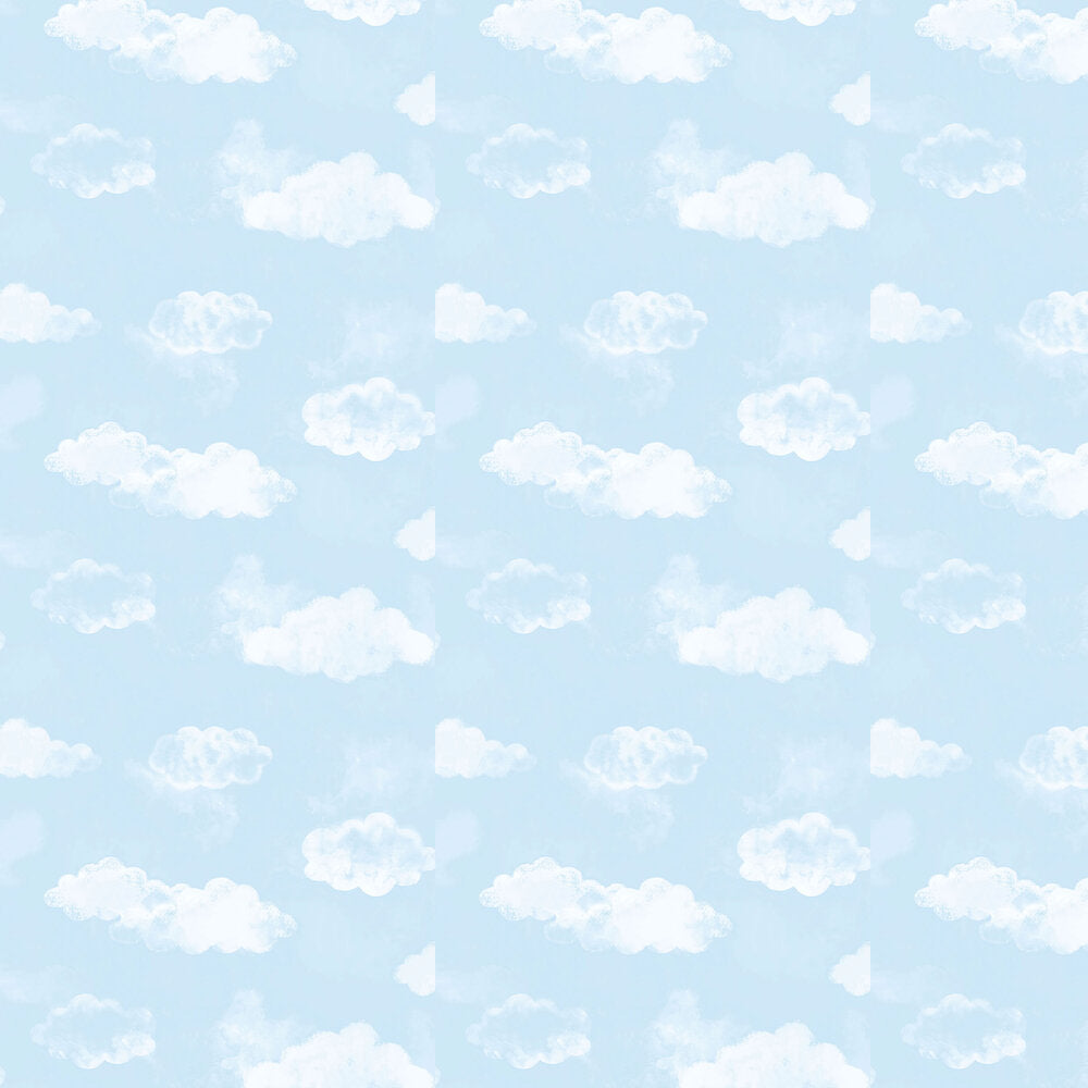 Cloud Nursery Wallpaper - Blue