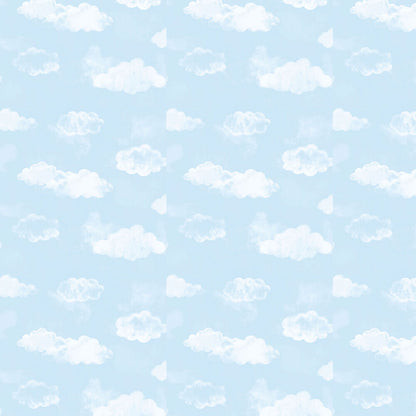 Cloud Nursery Wallpaper - Blue