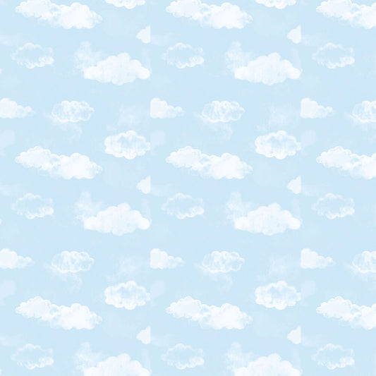 Cloud Nursery Wallpaper - Blue