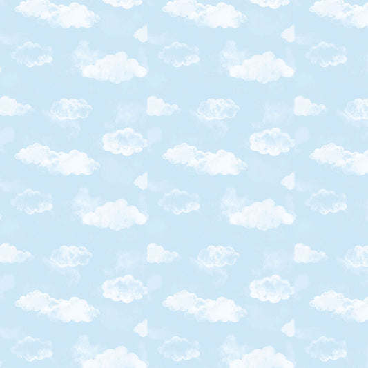 Cloud Nursery Wallpaper - Blue