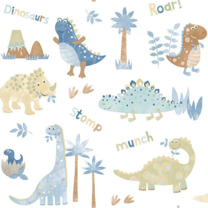 Dinosaurs Tiny Tots 2 Nursery Wallpaper - Multicolor