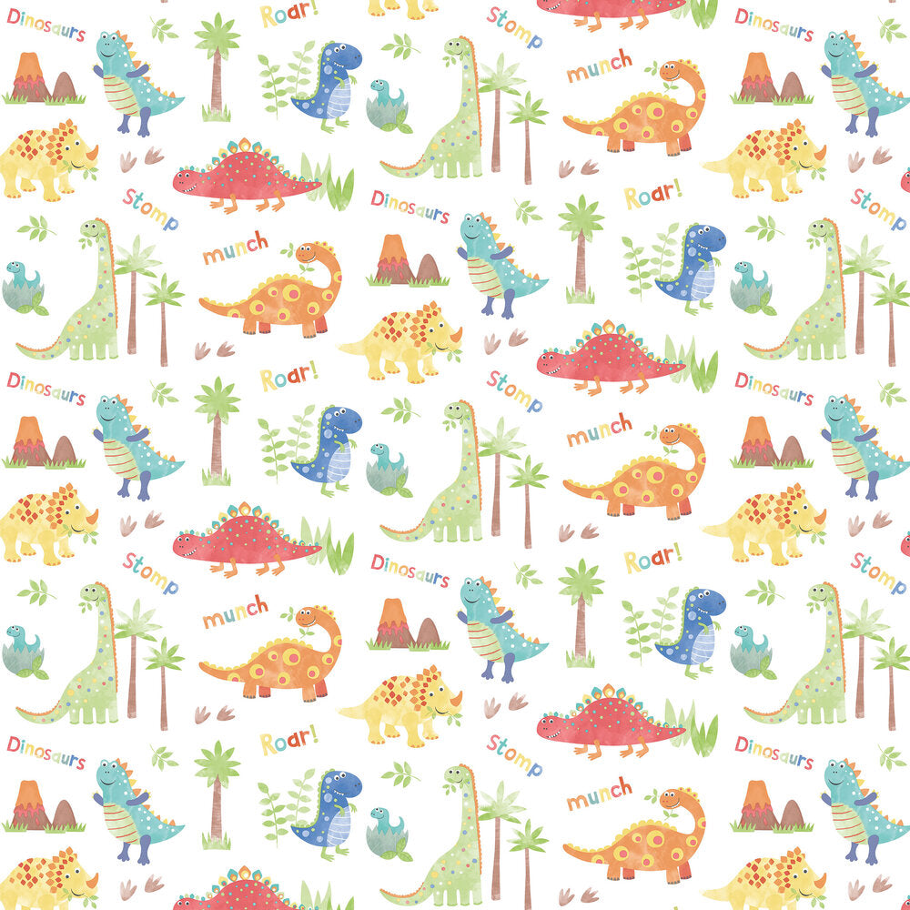 Dinosaurs Nursery Wallpaper - Multicolor