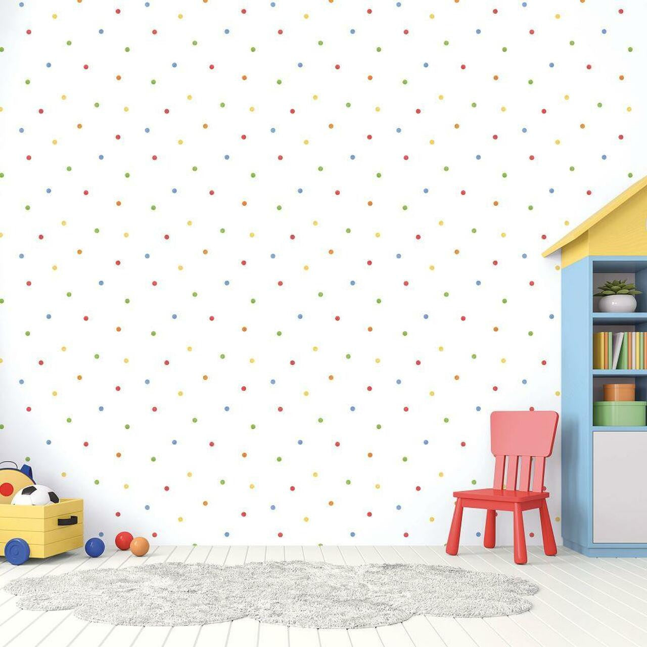 Dots Tiny Tots 2 Nursery Room Wallpaper 2 - White