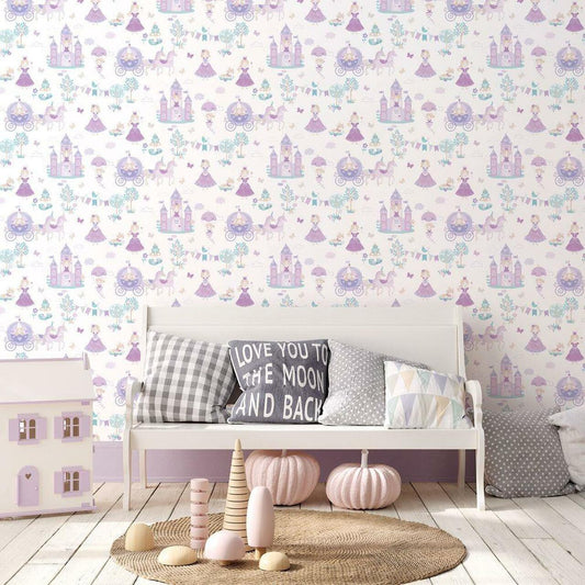 Fairytale Tiny Tots 2 Nursery Room Wallpaper - Purple