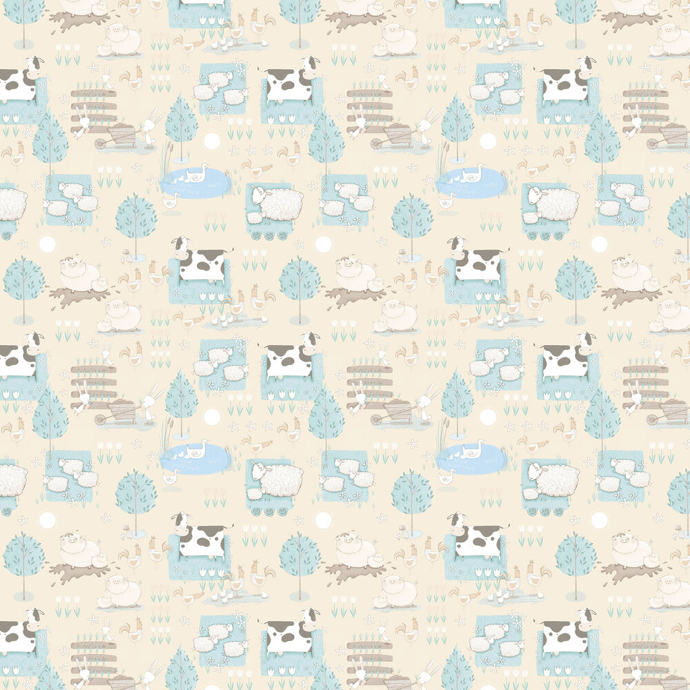 Farmland Nursery Wallpaper - Cream