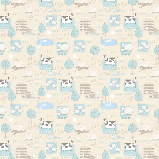 Farmland Nursery Wallpaper - Cream