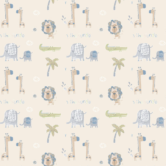 Jungle Friends Nursery Wallpaper - Pink
