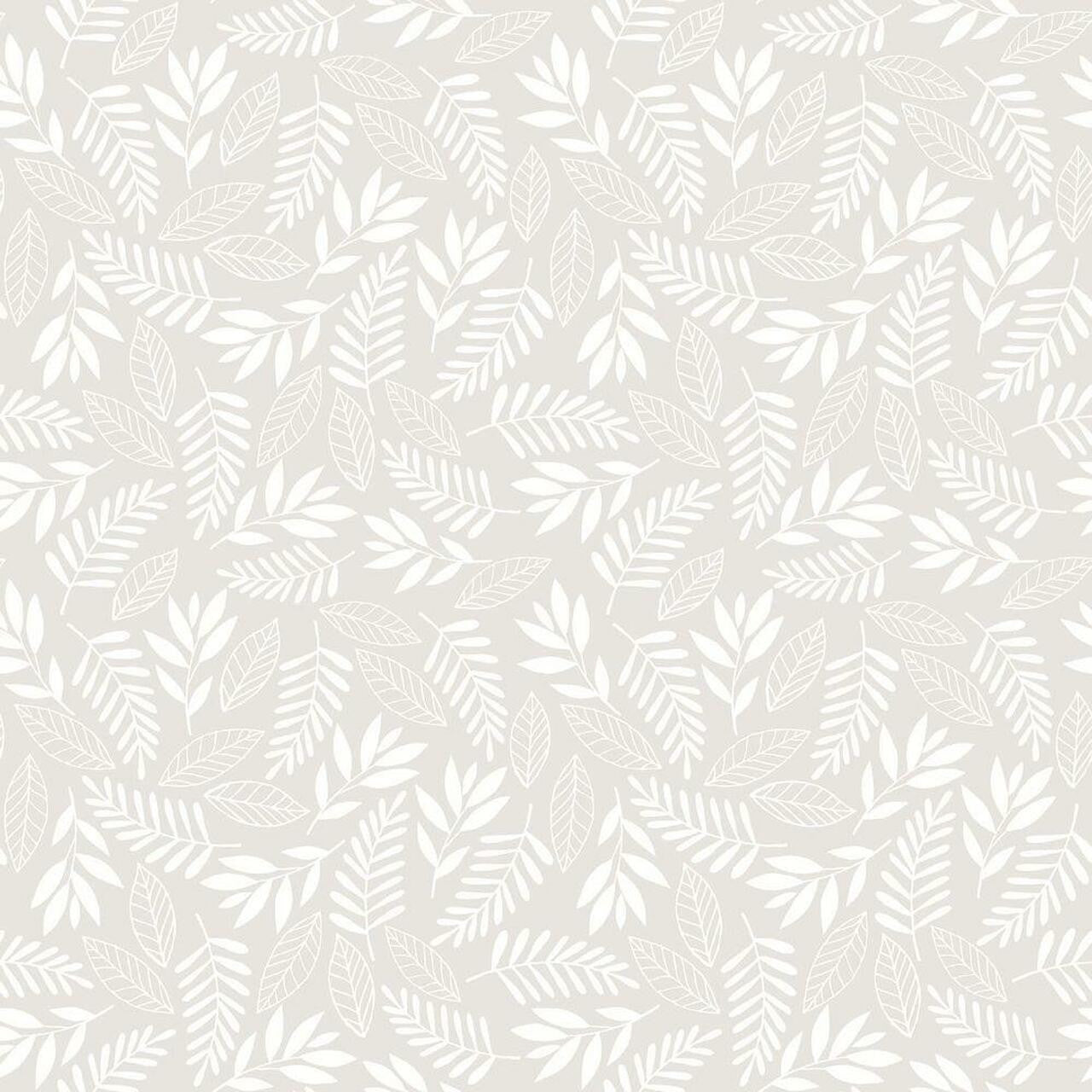 Koala Leaf Tiny Tots 2 Nursery Wallpaper - Gray