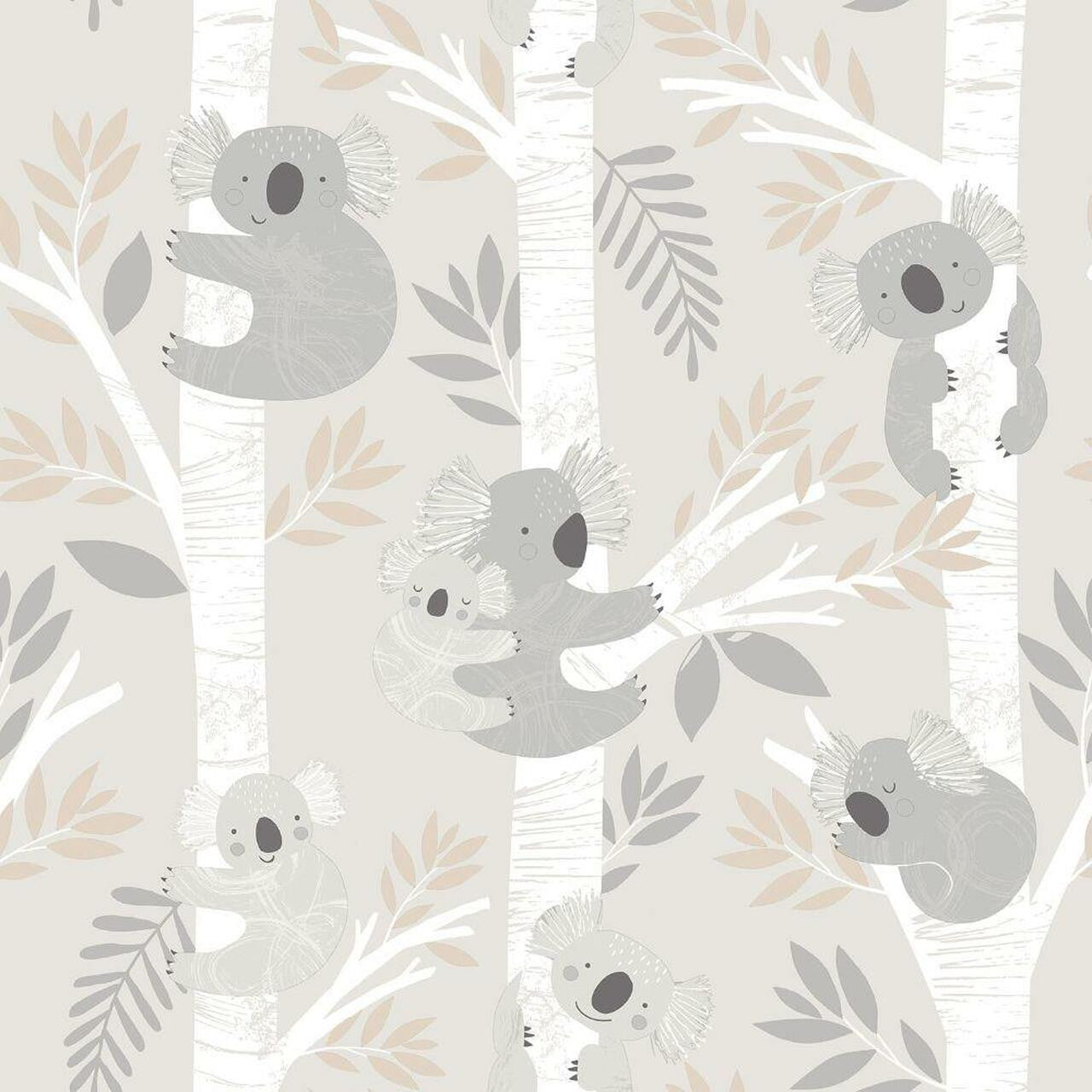 Koalas Tiny Tots 2 Nursery Wallpaper - Gray