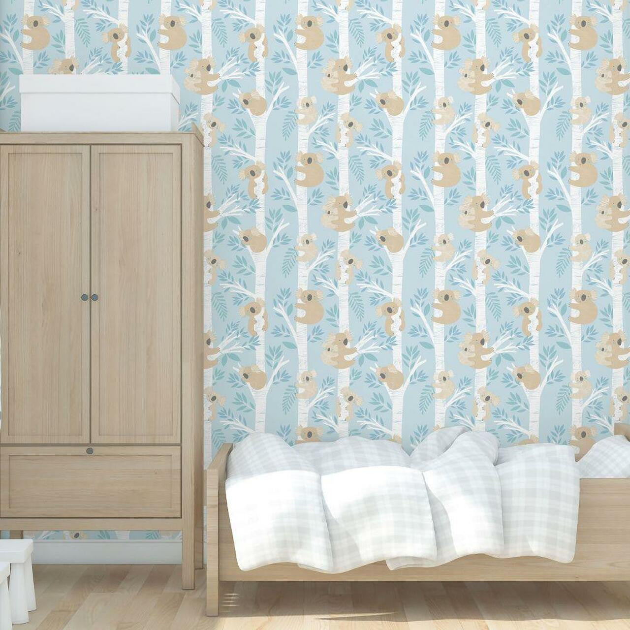 Koalas Tiny Tots 2 Nursery Room Wallpaper - Blue