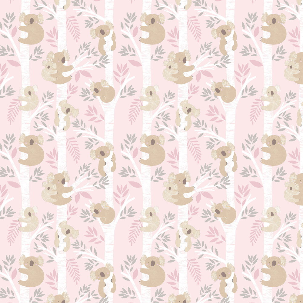 Koalas Nursery Wallpaper - Pink