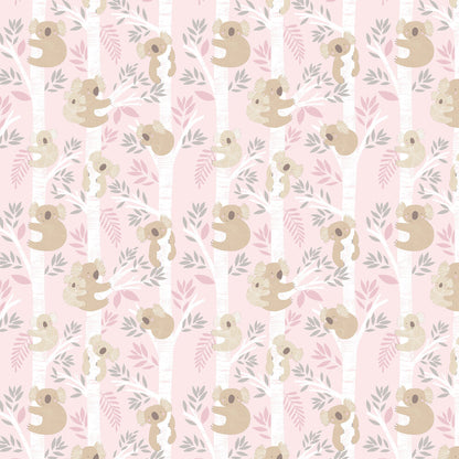 Koalas Nursery Wallpaper - Pink