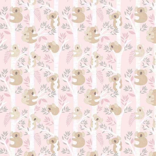 Koalas Nursery Wallpaper - Pink